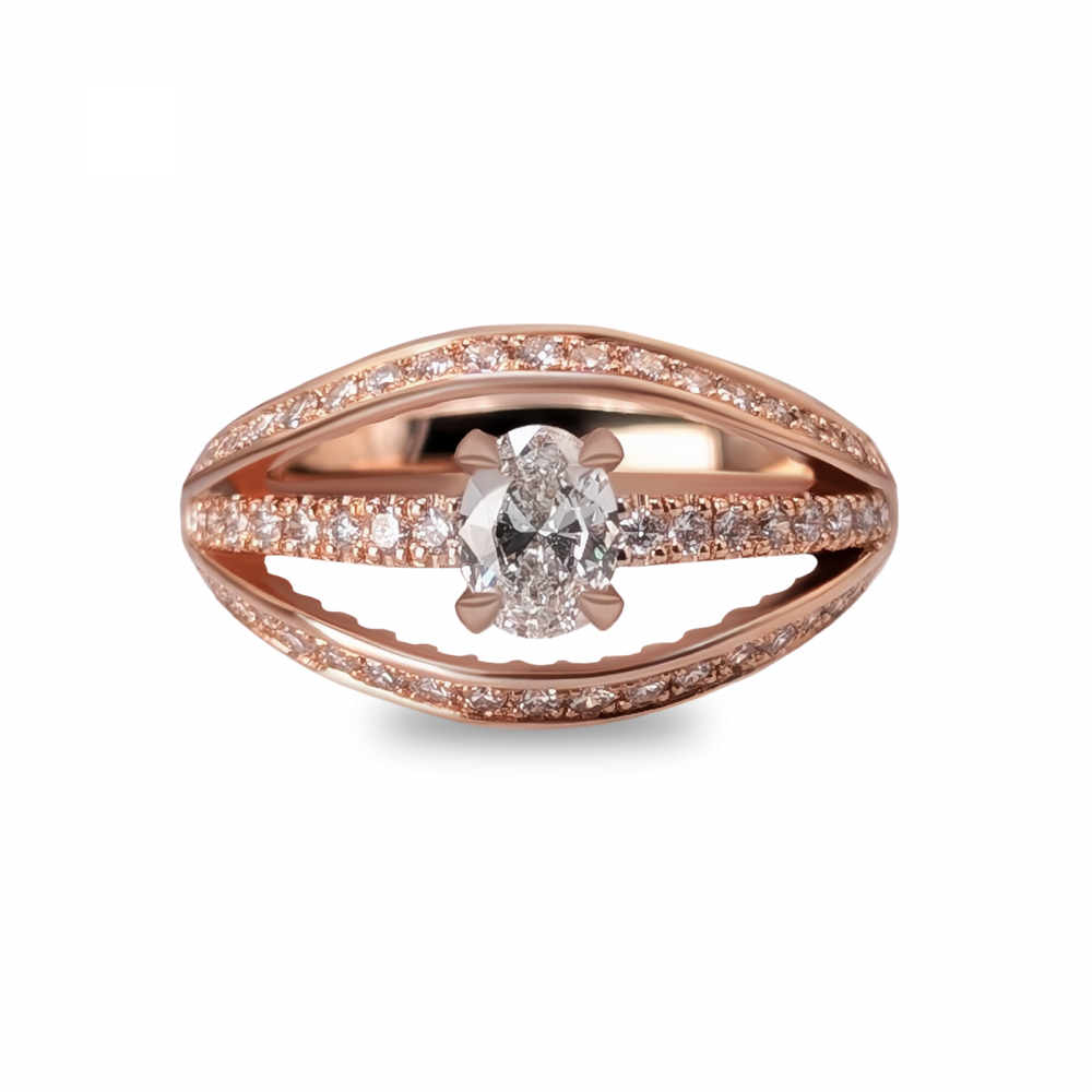 Bague Cocktail Pavée Ovale