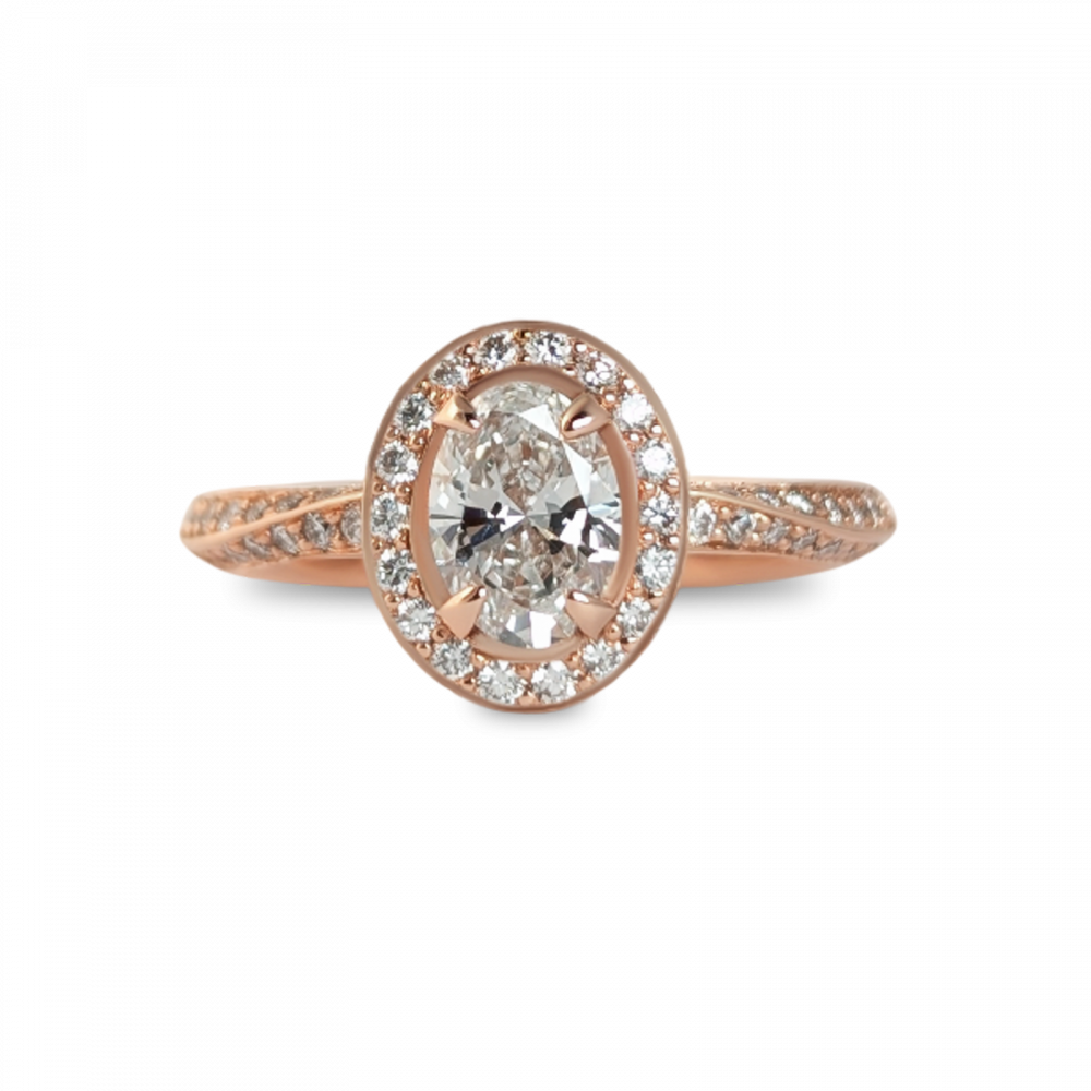 Bague Halo Ovale