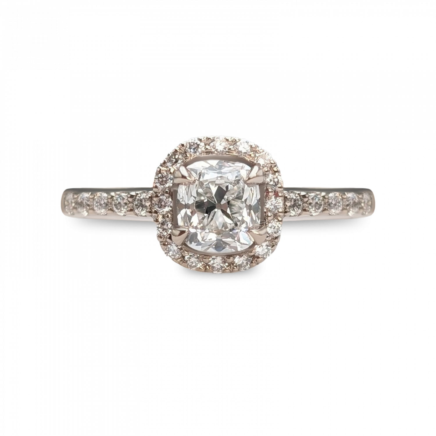 Bague Halo Coussin