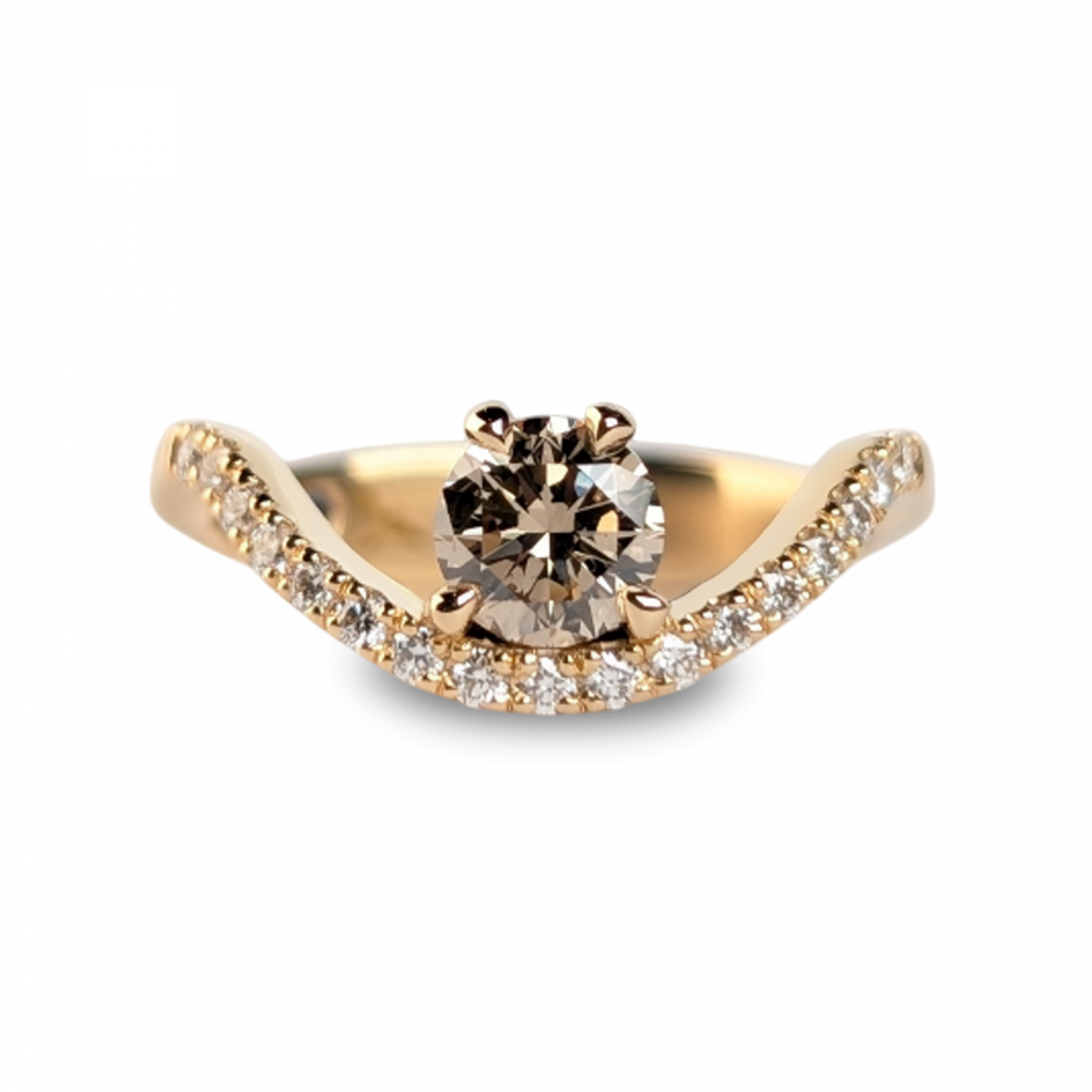 Bague Solitaire Épaulée