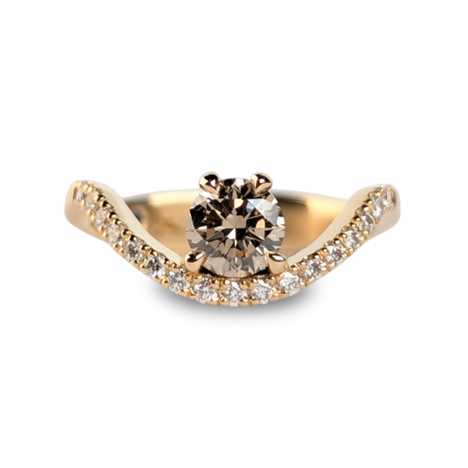 Bague Solitaire Épaulée